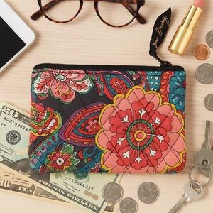 Vera Bradley Floral Patterned Zipper Coin Pouch